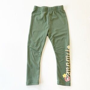 Disney Minnie Mouse toddler girls olive green leggings